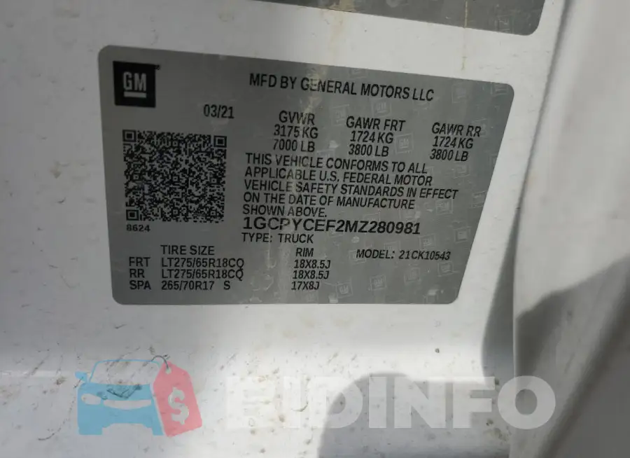 1GCPYCEF2MZ280981 Photo# 12