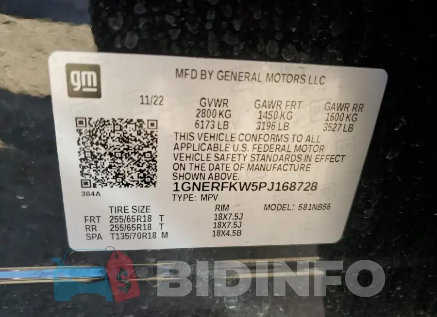 1GNERFKW5PJ168728 Photo# 12