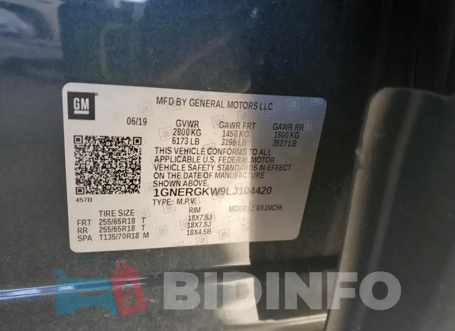 1GNERGKW9LJ104420 Photo# 12