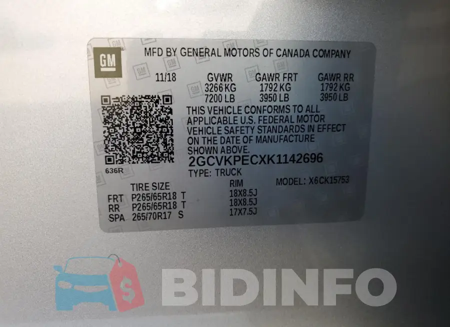 2GCVKPECXK1142696 Photo# 12