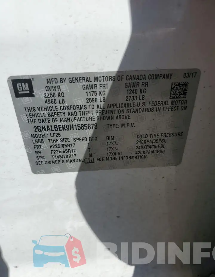 2GNALBEK9H1585878 Photo# 12