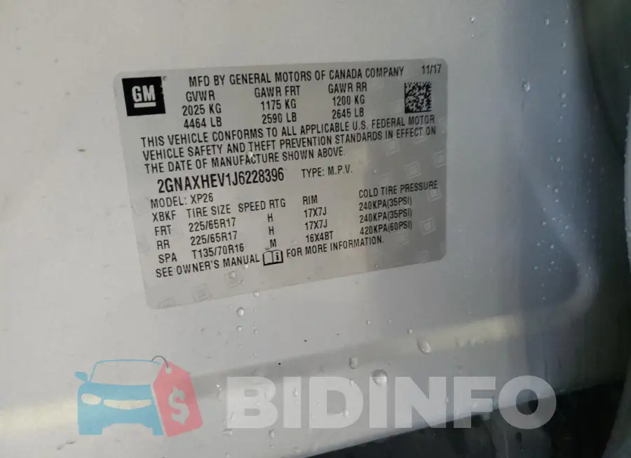 2GNAXHEV1J6228396 Photo# 13