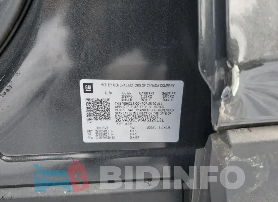 2GNAXKEV5M6129131 Photo# 14