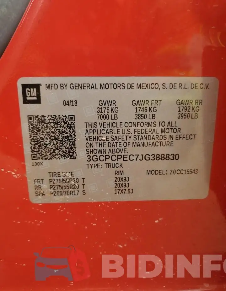 3GCPCPEC7JG388830 Photo# 12