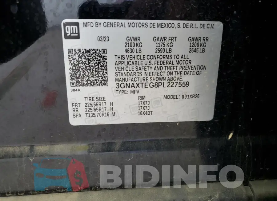 3GNAXTEG8PL227559 Photo# 13