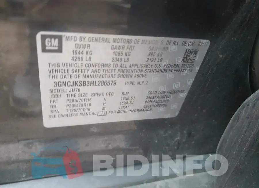 3GNCJKSB3HL286579 Photo# 12