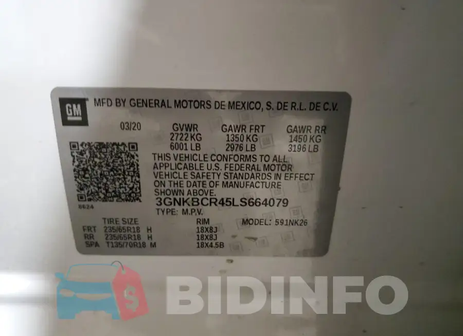3GNKBCR45LS664079 Photo# 13
