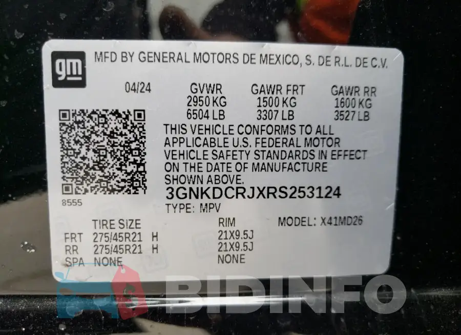 3GNKDCRJXRS253124 Photo# 13