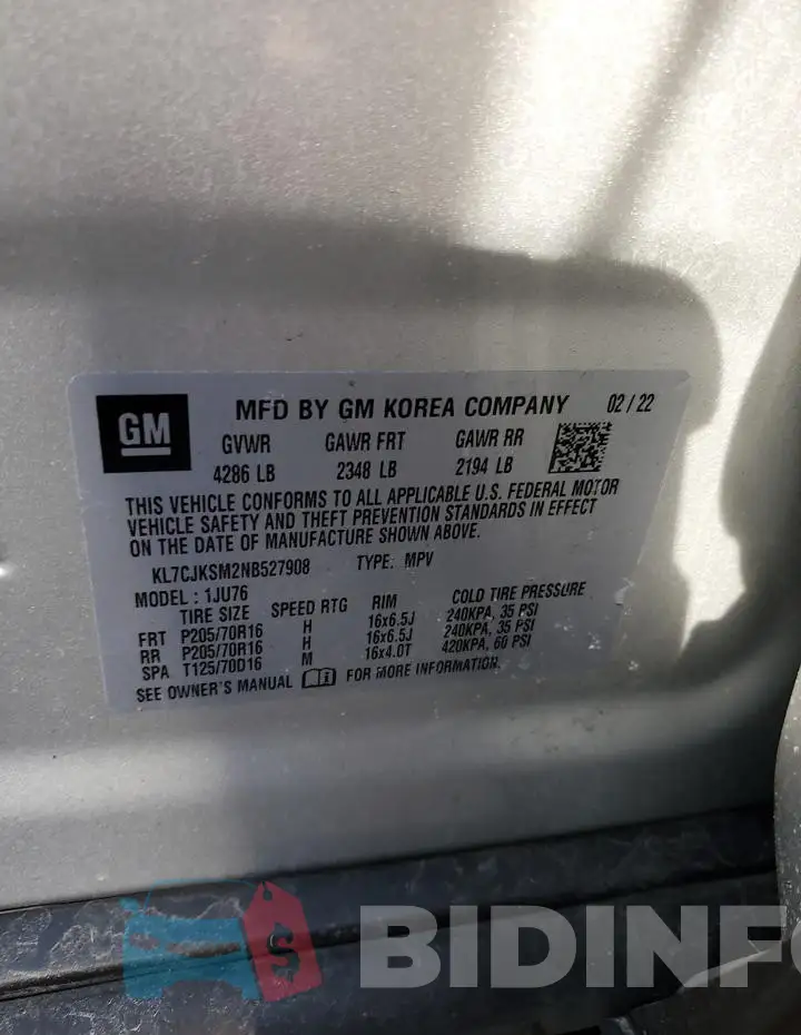 KL7CJKSM2NB527908 Photo# 13