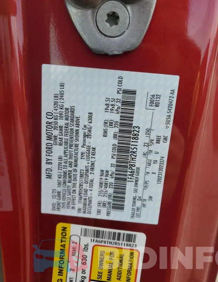 1FA6P8TH2R5118823 Photo# 12