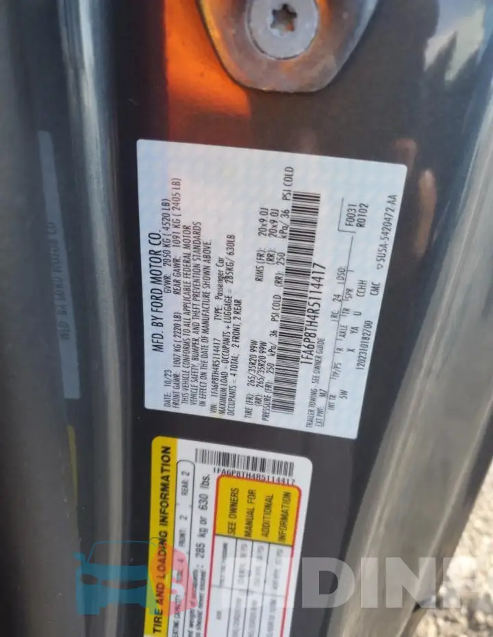 1FA6P8TH4R5114417 Photo# 12