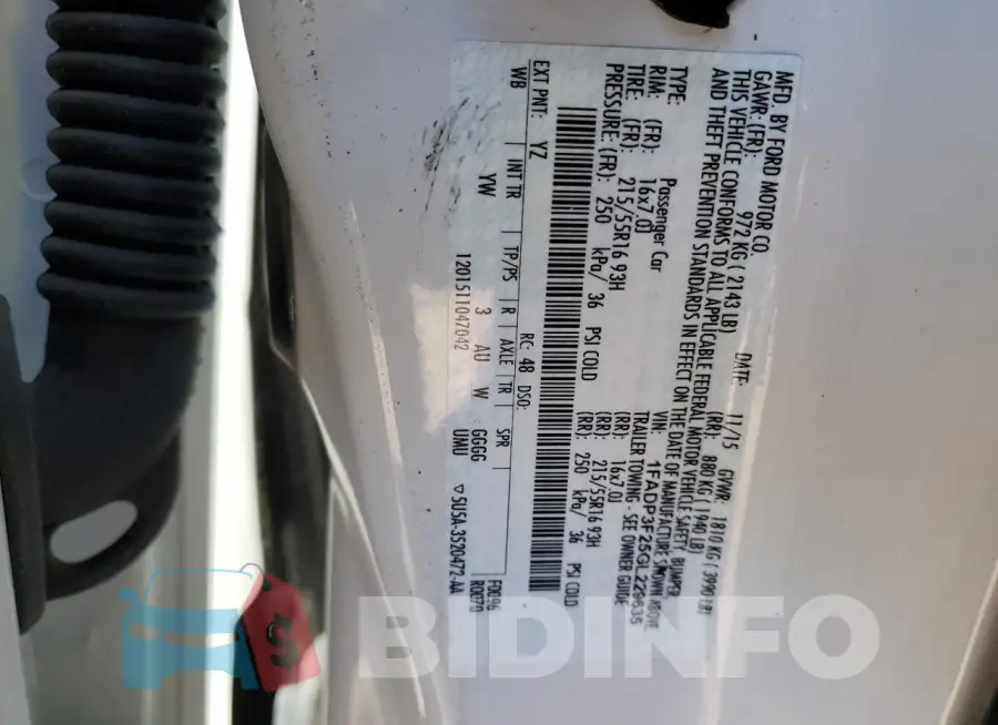1FADP3F25GL229635 Photo# 12