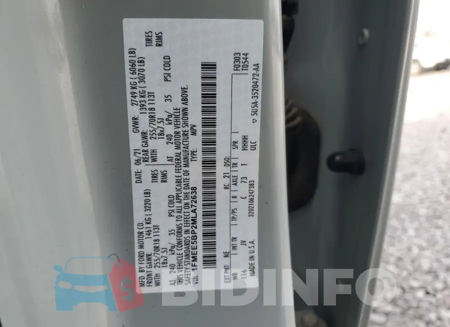 1FMEE5BP2MLA72638 Photo# 13