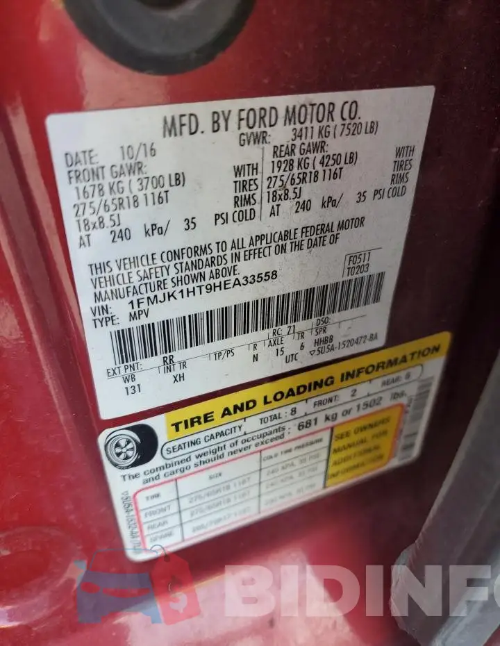 1FMJK1HT9HEA33558 Photo# 14