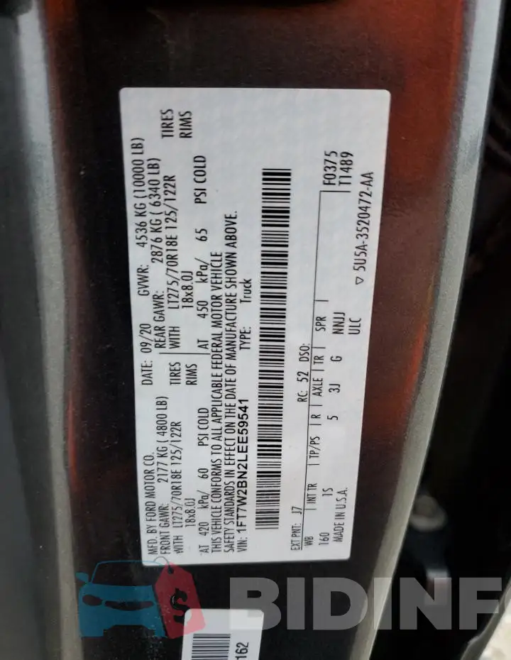 1FT7W2BN2LEE59541 Photo# 12