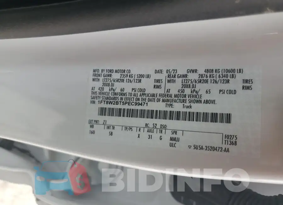 1FT8W2BT5PEC99471 Photo# 12