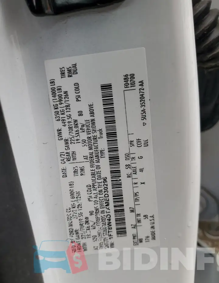 1FT8W4DTXMED30296 Photo# 12