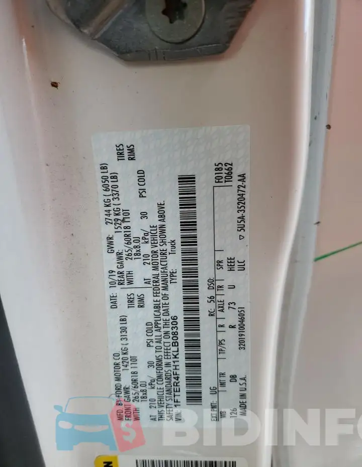1FTER4FH1KLB08306 Photo# 13