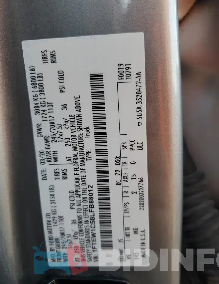 1FTEW1C58LFB88012 Photo# 12