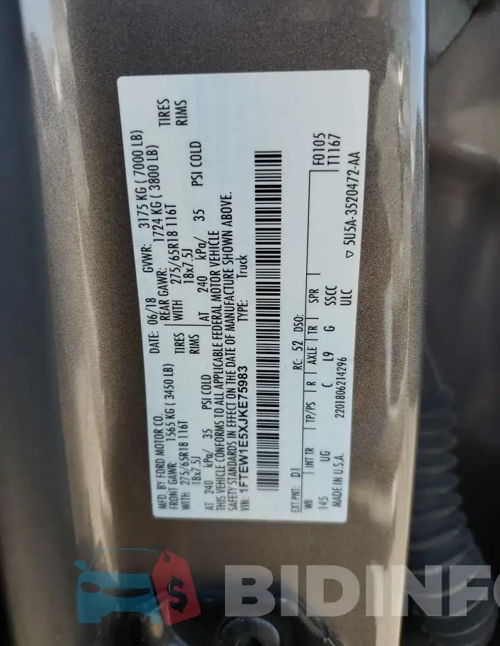 1FTEW1E5XJKE75983 Photo# 12