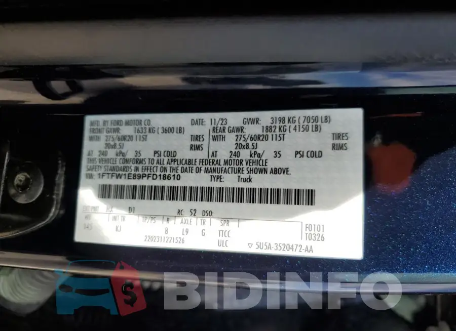1FTFW1E89PFD18610 Photo# 10
