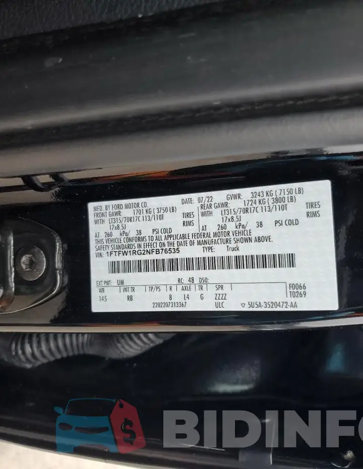 1FTFW1RG2NFB76535 Photo# 12