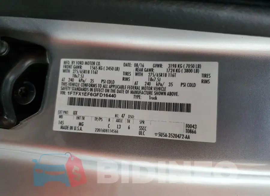 1FTFX1EF6GFD16440 Photo# 12