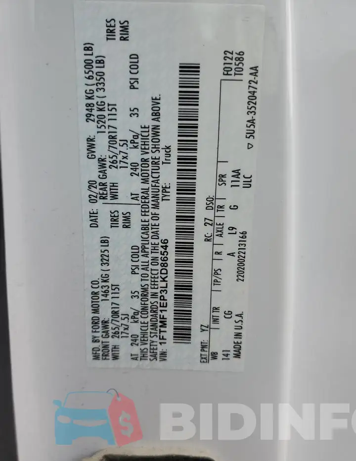 1FTMF1EP3LKD86546 Photo# 12