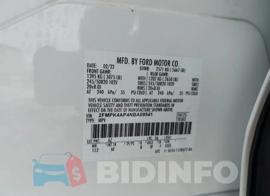 2FMPK4AP4NBA09541 Photo# 13