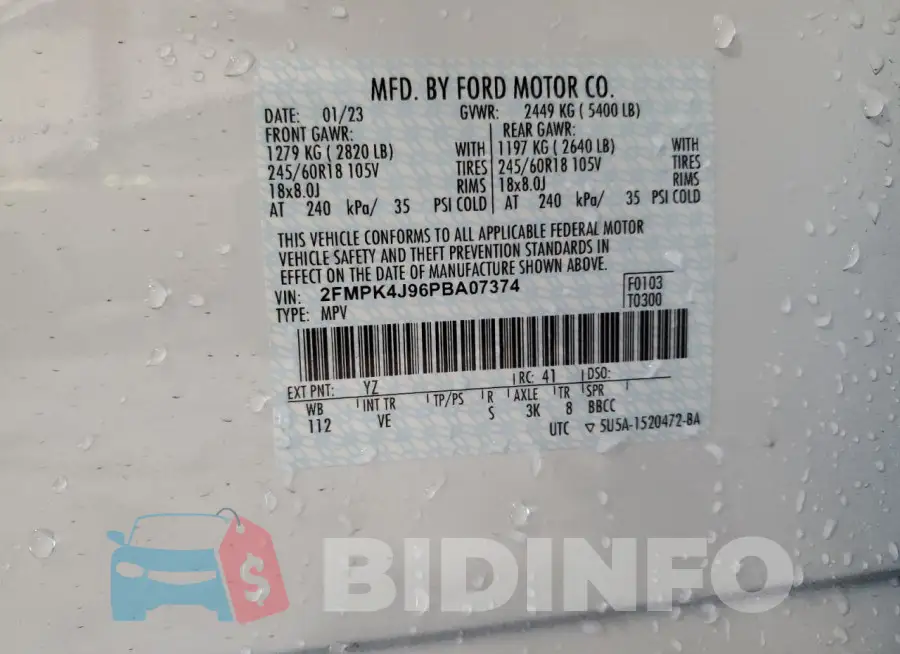 2FMPK4J96PBA07374 Photo# 13