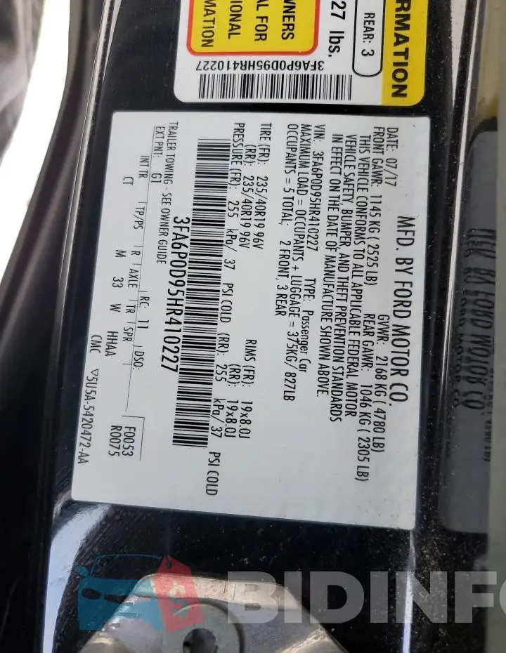 3FA6P0D95HR410227 Photo# 12