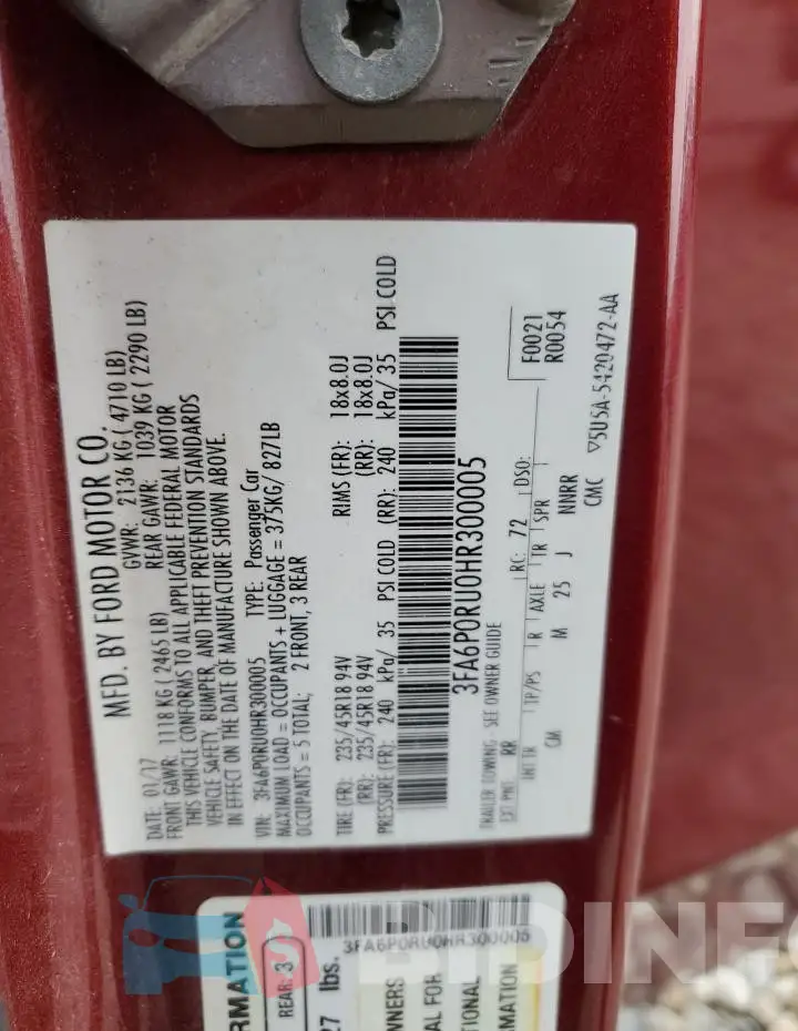 3FA6P0RU0HR300005 Photo# 12
