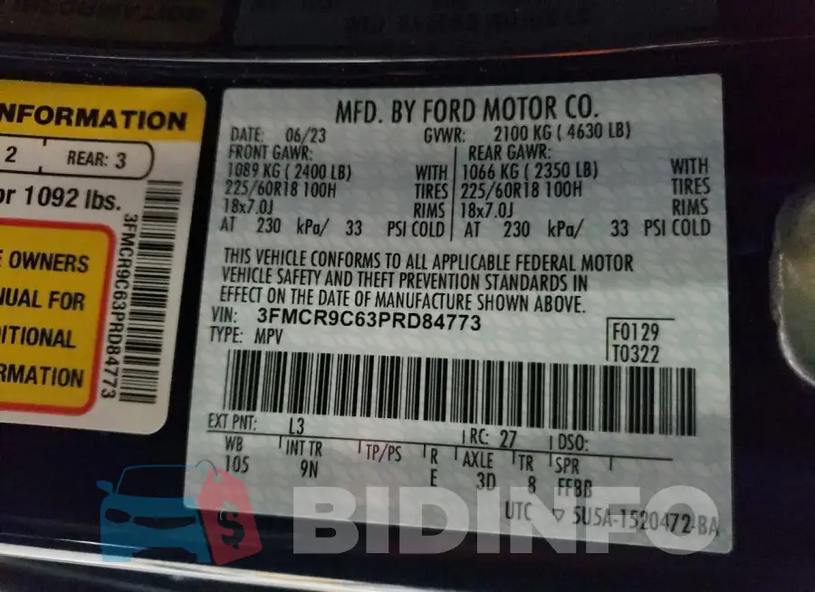 3FMCR9C63PRD84773 Photo# 14