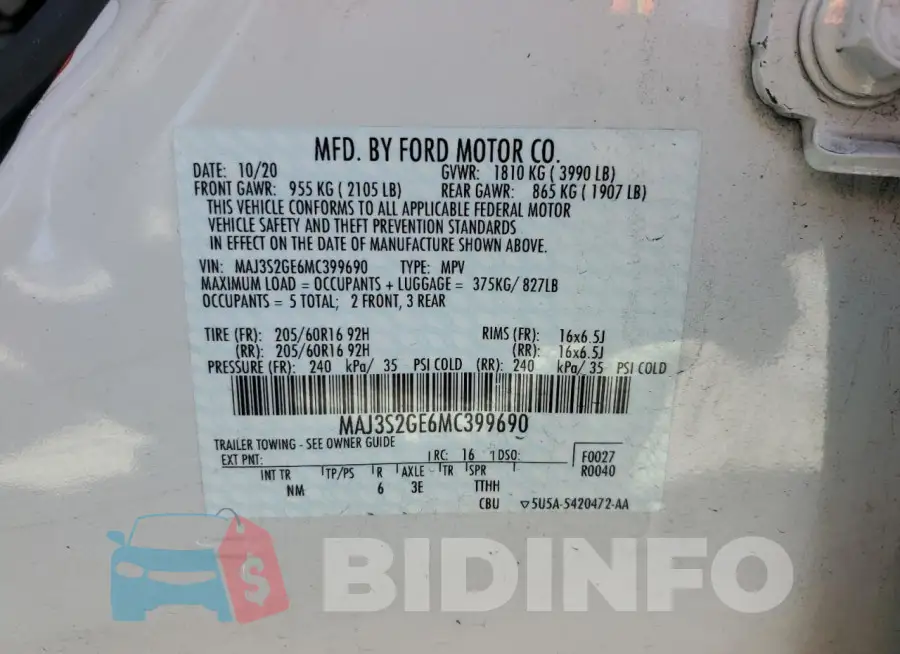 MAJ3S2GE6MC399690 Photo# 13