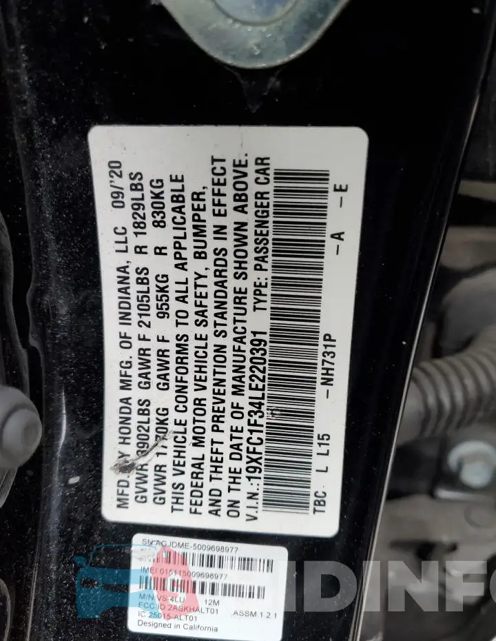 19XFC1F34LE220391 Photo# 13
