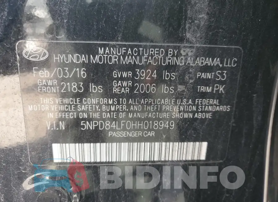 5NPD84LF0HH018949 Photo# 12
