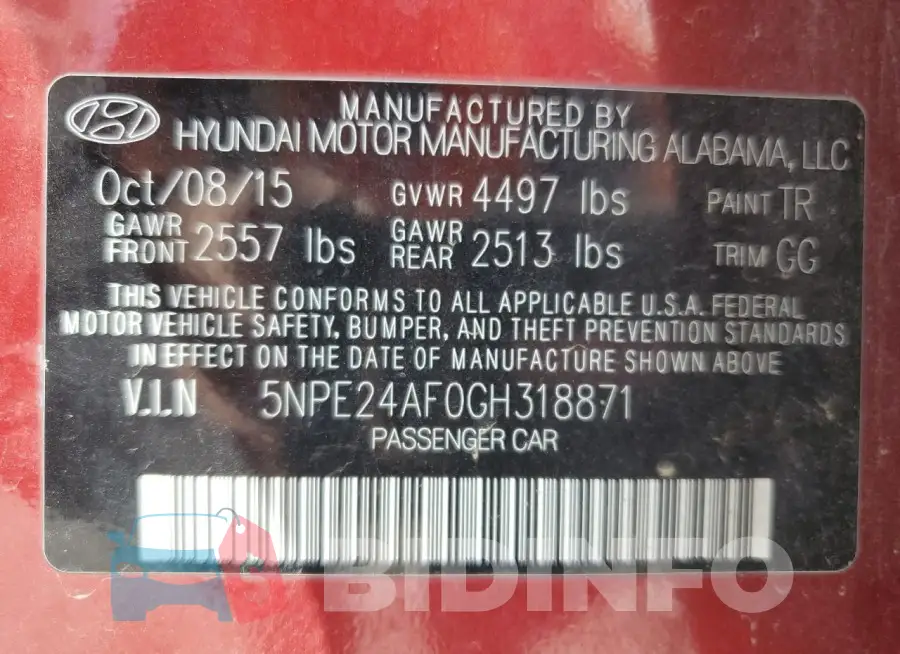 5NPE24AF0GH318871 Photo# 12