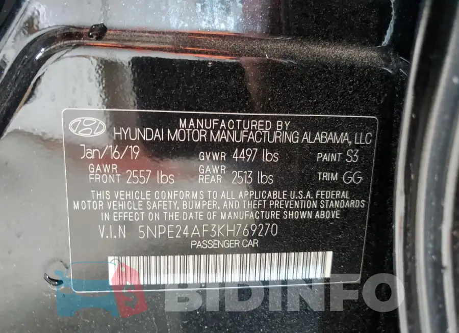 5NPE24AF3KH769270 Photo# 12