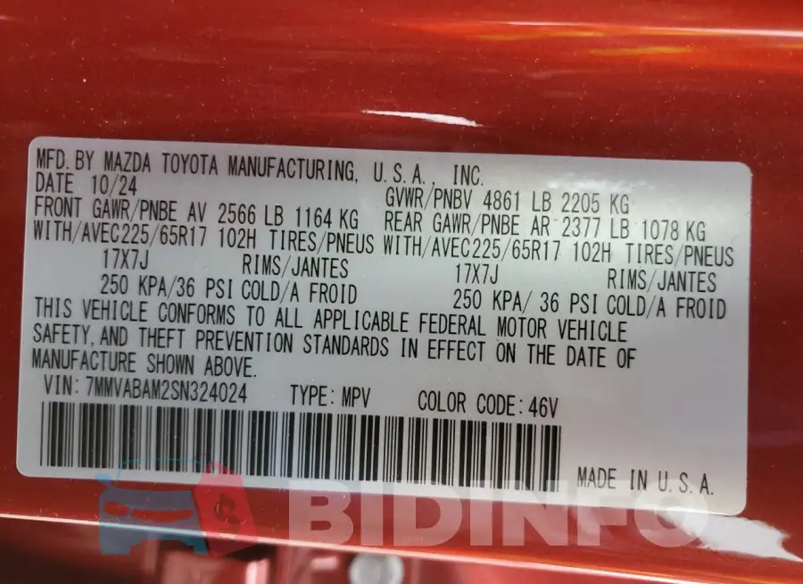 7MMVABAM2SN324024 Photo# 13