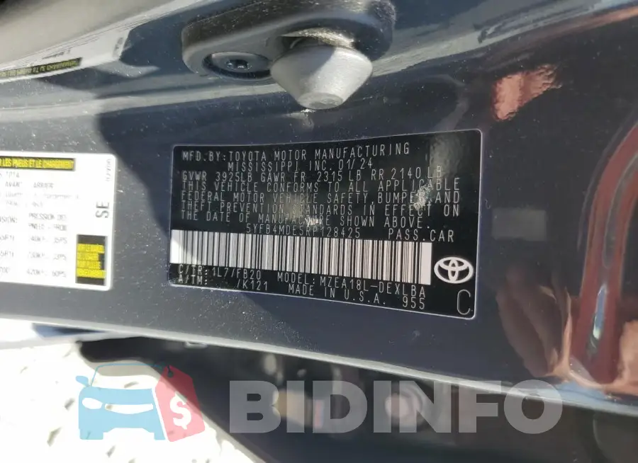 5YFB4MDE5RP128425 Photo# 12
