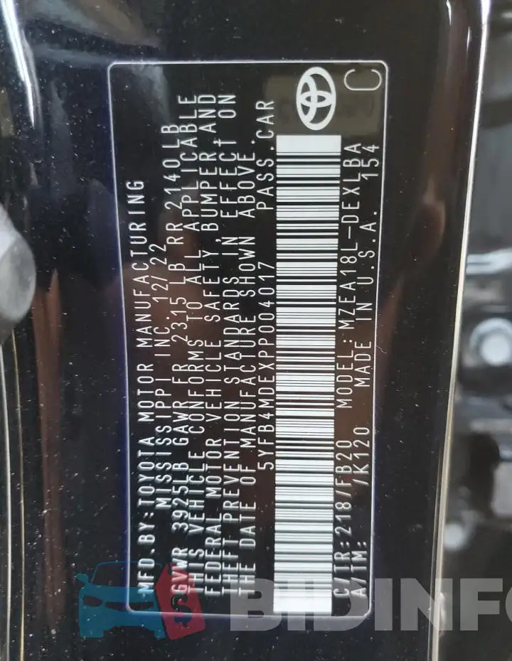 5YFB4MDEXPP004017 Photo# 12