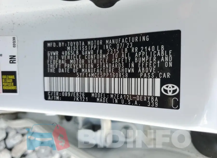 5YFT4MCE5PP160858 Photo# 13