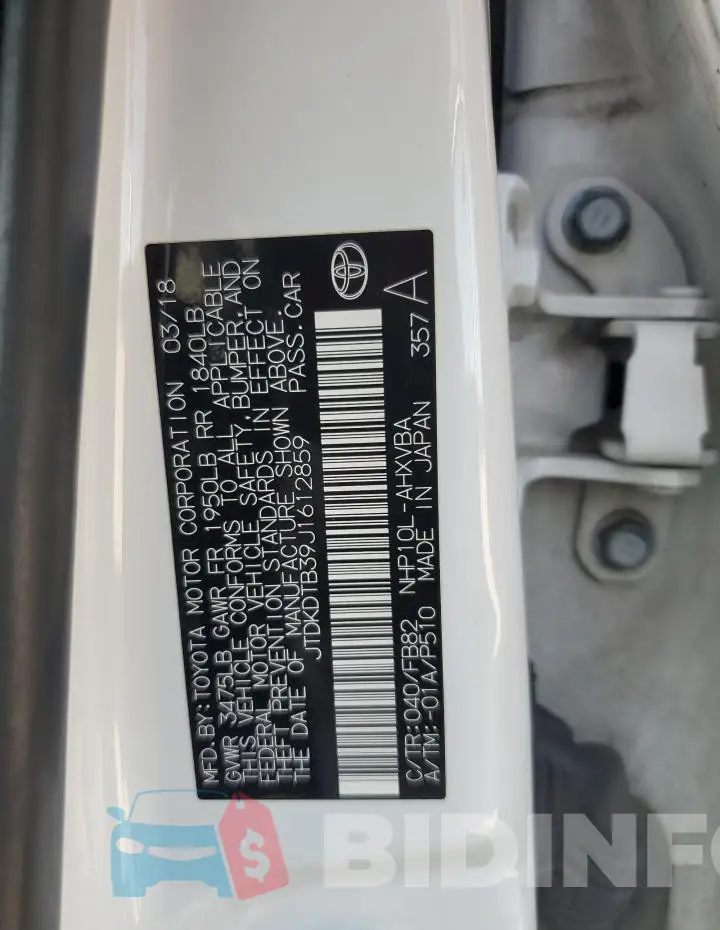 JTDKDTB39J1612859 Photo# 12