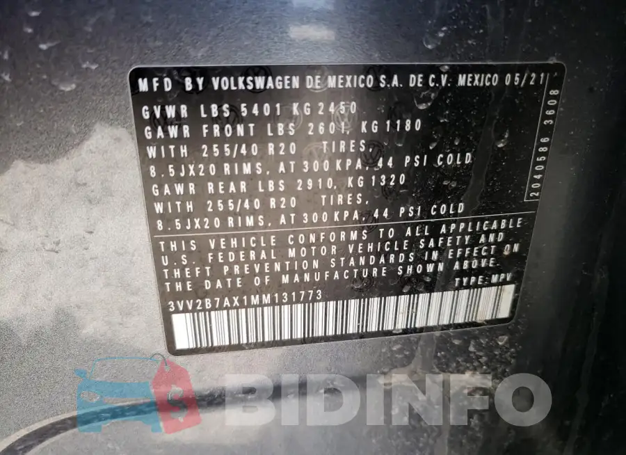 3VV2B7AX1MM131773 Photo# 13