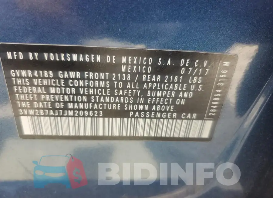 3VW2B7AJ7JM209623 Photo# 12