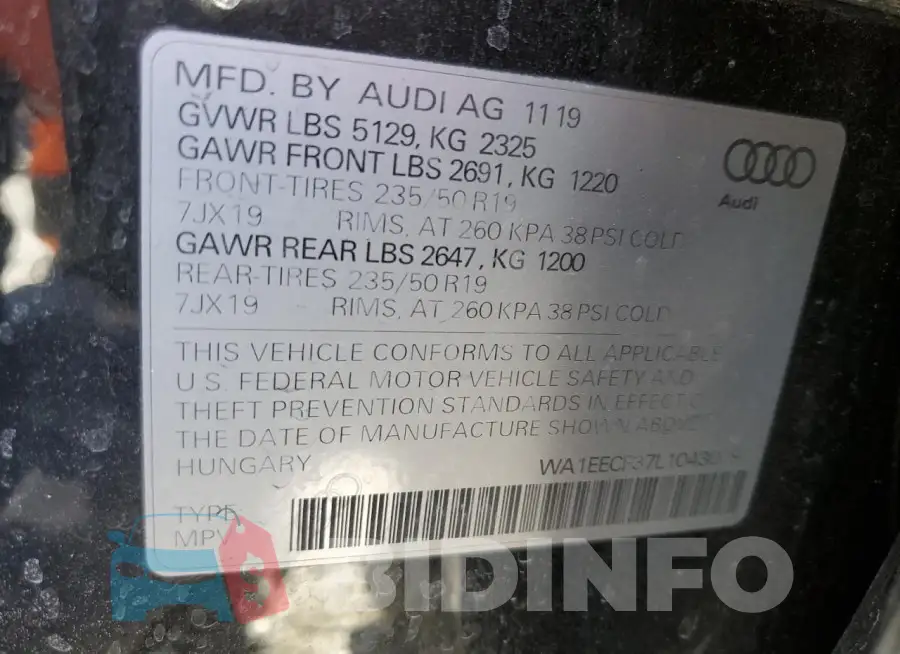 WA1EECF37L1043009 Photo# 13