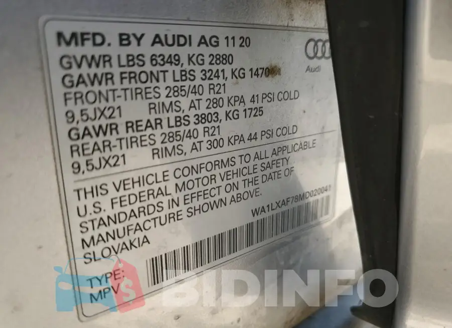 WA1LXAF78MD020041 Photo# 14