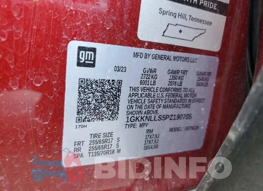1GKKNLLS5PZ190705 Photo# 13