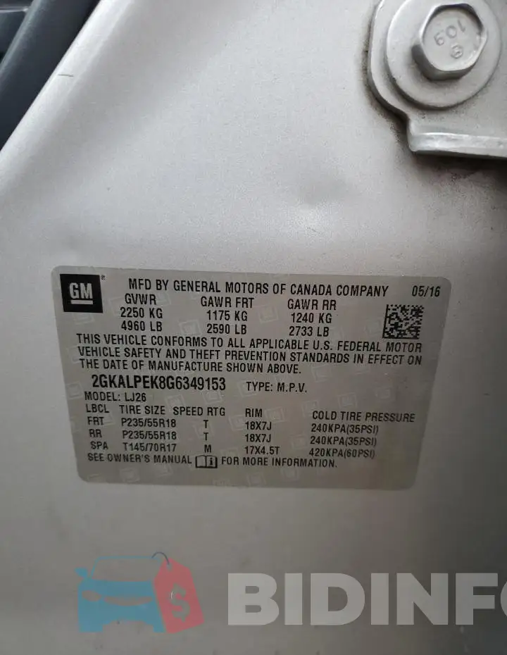 2GKALPEK8G6349153 Photo# 13