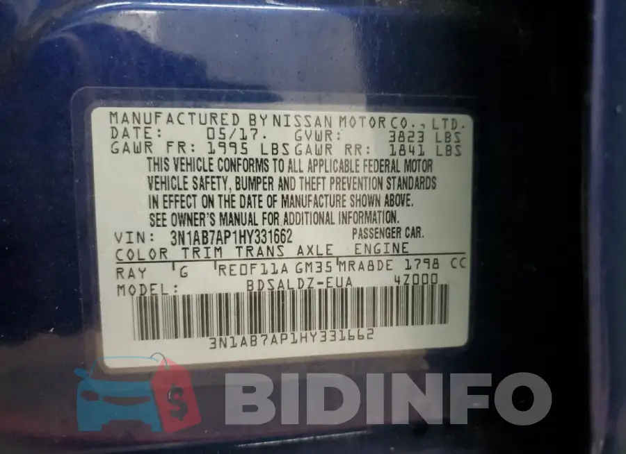 3N1AB7AP1HY331662 Photo# 12